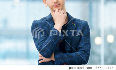 A male businessman thinking A male businessman thinking 133909442