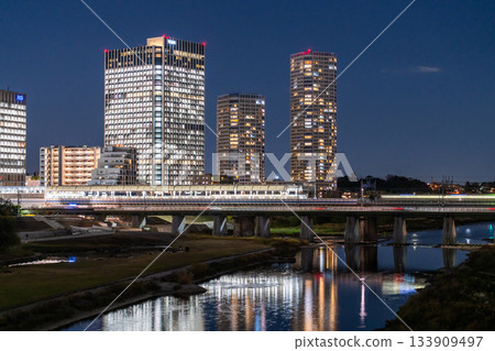 東京：二子玉川市夜景 133909497