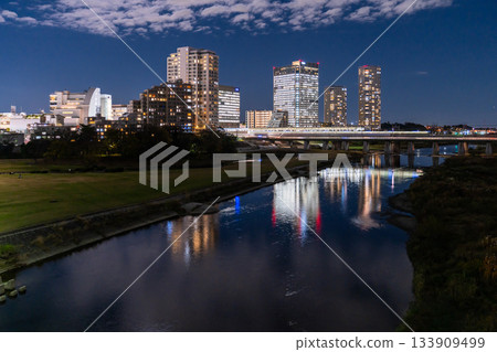 東京：二子玉川市夜景 133909499
