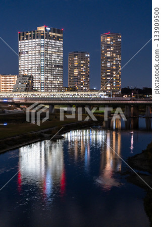 東京：二子玉川市夜景 133909500
