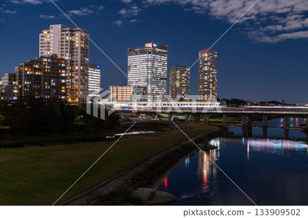 Tokyo: Futako Tamagawa city night view 133909502