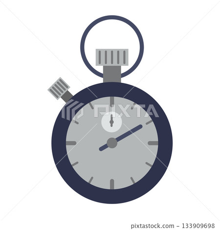 Classic stopwatch for timing sports performance, running, and competitions. Vector illustration isolated on white background, flat design 133909698