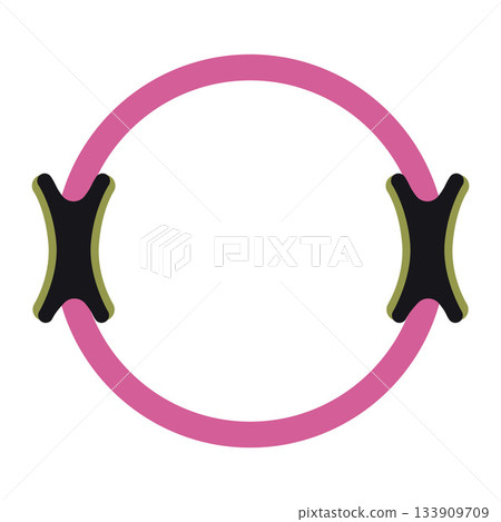 Colorful pilates ring for yoga, stretching, and core strengthening exercises. Vector illustration isolated on white background, flat design Colorful pilates ring for yoga, stretching, and core strengthening exercises. Vector illustration isolated on white background, flat design 133909709