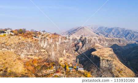 aerial view of Garni village, Azat Gorge, Armenia 133910160