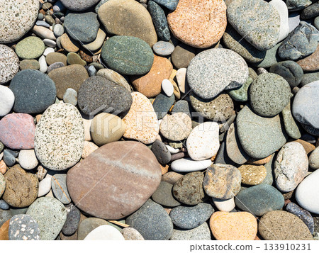 various sizes pebbles on beach in Batumi city various sizes pebbles on beach in Batumi city 133910231