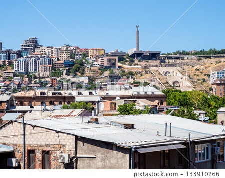 skyline of Yerevan city with Cascade monument skyline of Yerevan city with Cascade monument 133910266