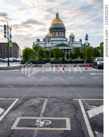 Disabled parking space in Saint Petersburg city Disabled parking space in Saint Petersburg city 133910281