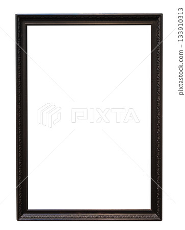 old vertical black narrow painting frame cutout 133910313