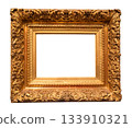 baroque horizontal very wide golden picture frame 133910321