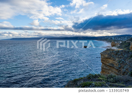 Fairhaven Beach at sunset in Aireys Inlet, Great Ocean Road, Australia Fairhaven Beach at sunset in Aireys Inlet, Great Ocean Road, Australia 133910749