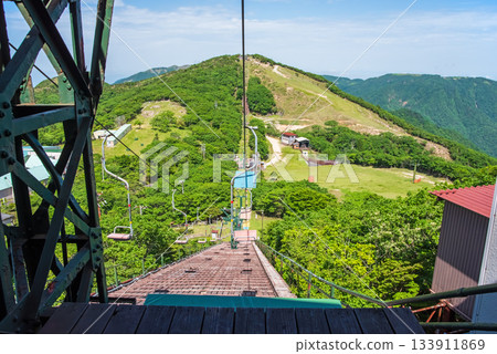 Scenery along the sightseeing lift at Mount Gozaisho Summit Park (Komono Town, Mie Prefecture) 133911869