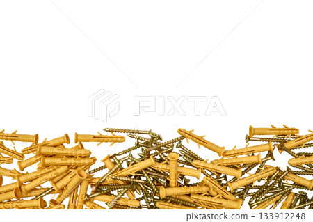 Metal mounting screws with plastic dowels, fasteners Metal mounting screws with plastic dowels, fasteners 133912248