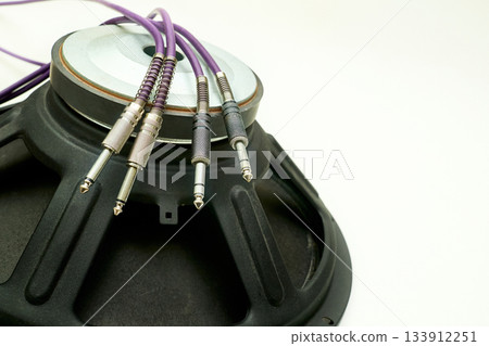 Four cables with jacks and loudspeaker for music column Four cables with jacks and loudspeaker for music column 133912251