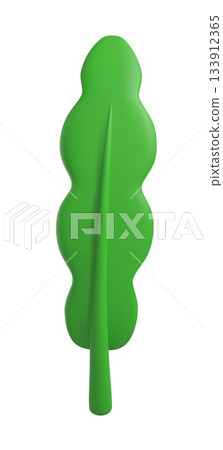 Green grass 3D cartoon plastic style icon, field leaf, garden foliage, herb, summer nature, volume floral vector design 133912365