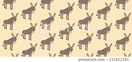 Cute Donkey Seamless Pattern Kids Animal Cartoon Illustration Cute Donkey Seamless Pattern Kids Animal Cartoon Illustration 133912391