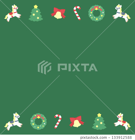 Cute Christmas-themed frame, green 133912588