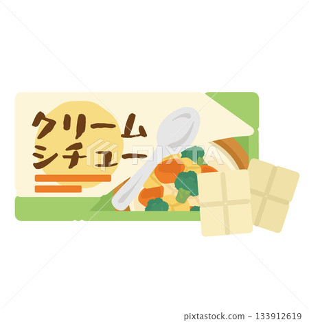 奶油燉菜盒和麵糊插圖 奶油燉菜盒和麵糊插圖 133912619