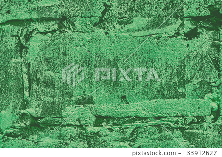 Green stones brick wall for decoration backdrop 133912627