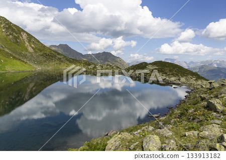 Unterer Alpsee near Grasjochbahn in Montafon, Vorarlberg, Austria Unterer Alpsee near Grasjochbahn in Montafon, Vorarlberg, Austria 133913182