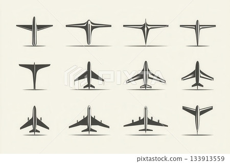 Airplane Silhouettes Collection Modern Aviation Designs for Branding Airplane Silhouettes Collection Modern Aviation Designs for Branding 133913559
