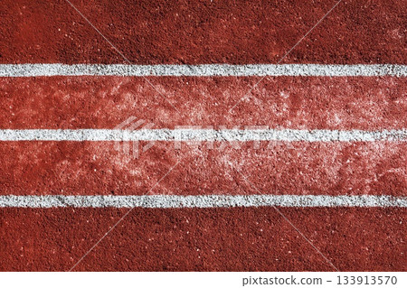 Athletic Track Surface with White Lanes, Sports Texture 133913570