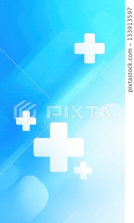 Blue Gradient Background with White Crosses for Healthcare Blue Gradient Background with White Crosses for Healthcare 133913597