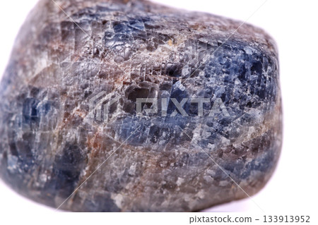 Macro mineral stone sapphire on white background Macro mineral stone sapphire on white background 133913952