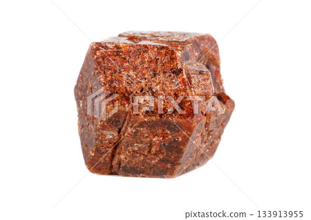Macro mineral stone Garnet on a white background Macro mineral stone Garnet on a white background 133913955