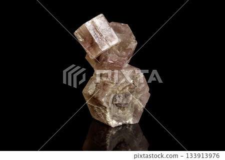 Macro mineral stone Aragonite on a black background 133913976
