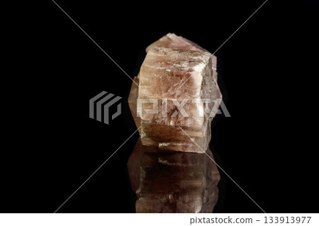 Macro mineral stone Aragonite on a black background 133913977