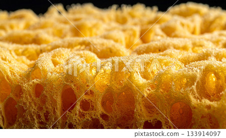Close-up of a Yellow Natural Sea Sponge 133914097