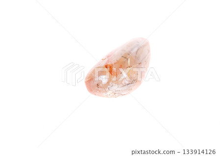 Macro mineral stone Rutile in quartz on a white background Macro mineral stone Rutile in quartz on a white background 133914126