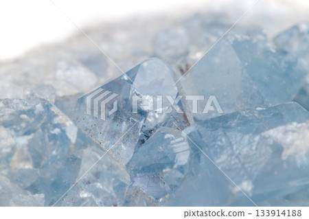 Macro mineral stone Celestine in the breed a white background Macro mineral stone Celestine in the breed a white background 133914188