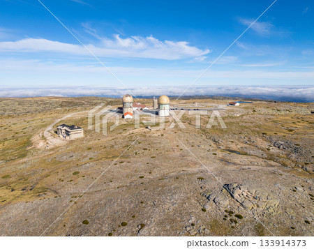 Torre Mountain Peak. Serra Da Estrela. Portugal. Aerial View Torre Mountain Peak. Serra Da Estrela. Portugal. Aerial View 133914373