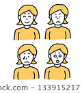 Various facial expressions of women 133915217