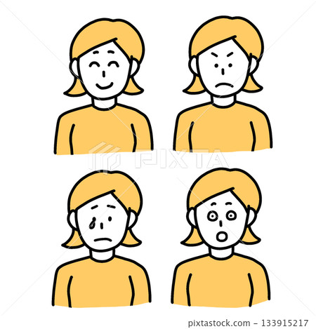 Various facial expressions of women 133915217