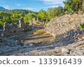 Ancient theatre in Antique city of Phaselis, Antalya Destrict, Turkey. 133916439