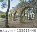 An ancient aqueduct in the ruins of the city of Phaselis in Lycia in modern Turkey 133916440