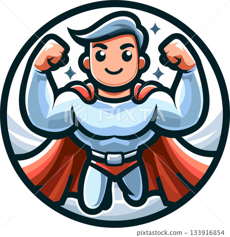 Illustration of a muscular hero Illustration of a muscular hero 133916854