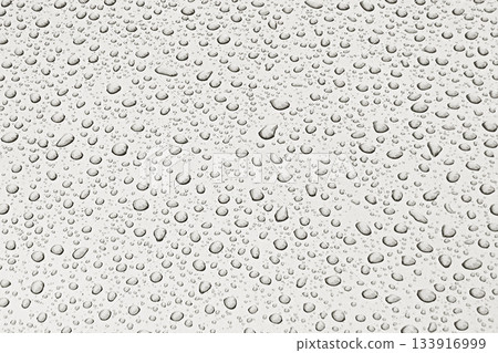 Close-up of water droplets on glass surface in grayscale texture Demonstration Color of the Year 2026 133916999