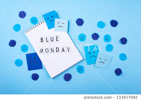Blue monday concept, post-holiday blues Blue monday concept, post-holiday blues 133917092