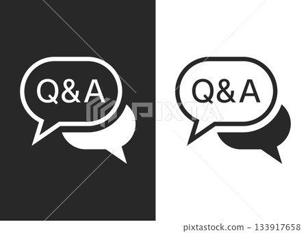 Question and Answer Text Bubble Icon stock illustration 133917658
