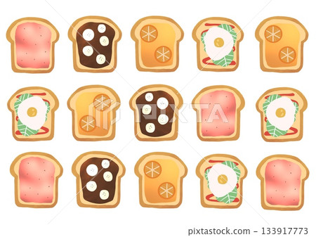 色彩繽紛的吐司背景 133917773