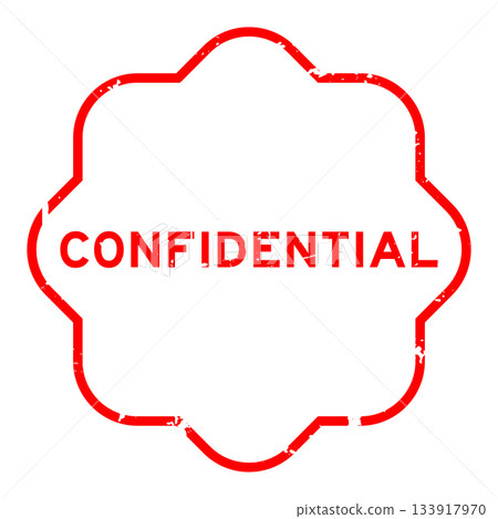 Grunge red confidential word square rubber seal stamp on white background 133917970