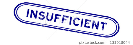 Grunge blue insufficient word rubber seal stamp on white background 133918044