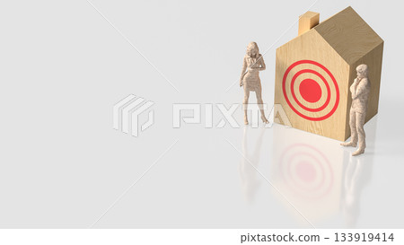 Housing Market Target Decision Concept Art 3d render. Housing Market Target Decision Concept Art 3d render. 133919414