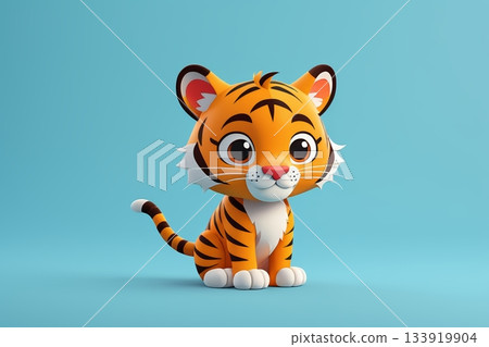 可爱卡通小老虎形象素材 可爱卡通小老虎形象素材 133919904