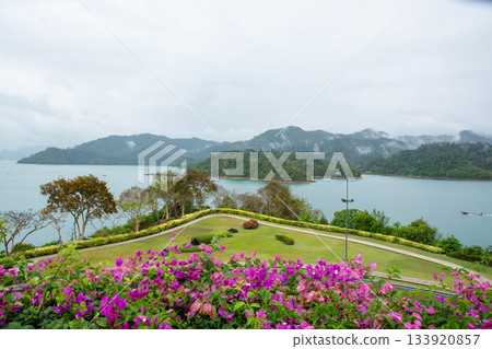 Rajjaprabha Dam or Cheow Lan Dam in Surat Thani Province, Thailand Rajjaprabha Dam or Cheow Lan Dam in Surat Thani Province, Thailand 133920857