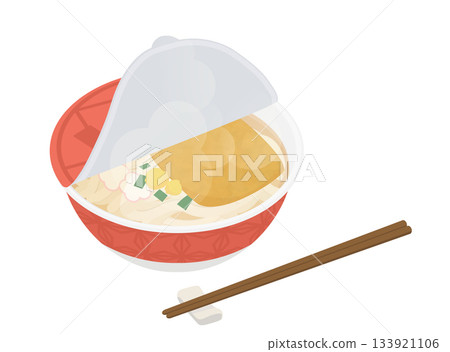 一杯敞開的烏龍麵插圖 133921106