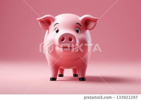 粉色卡通小猪形象素材 133921297